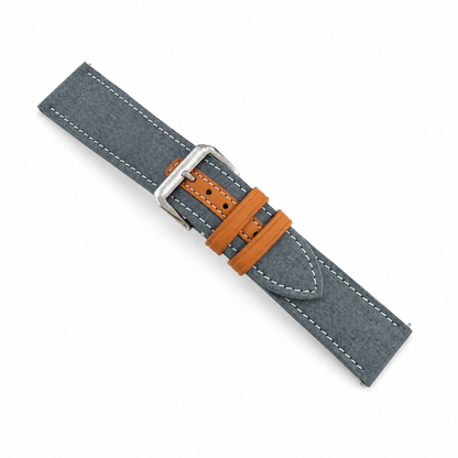 Blue Gray Sailcloth Canvas Watch Strap
