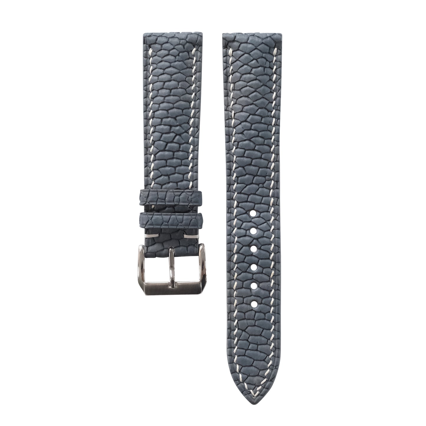 Storm Gray Beaver Tail Leather Watch Strap