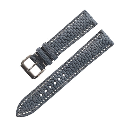 Storm Gray Beaver Tail Leather Watch Strap