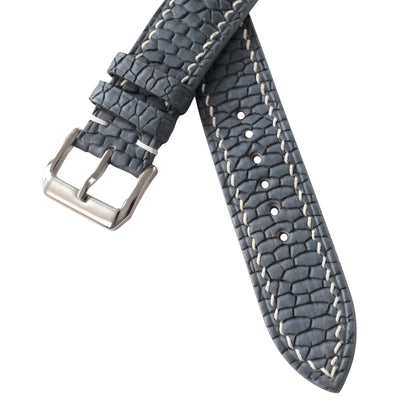 Storm Gray Beaver Tail Leather Watch Strap