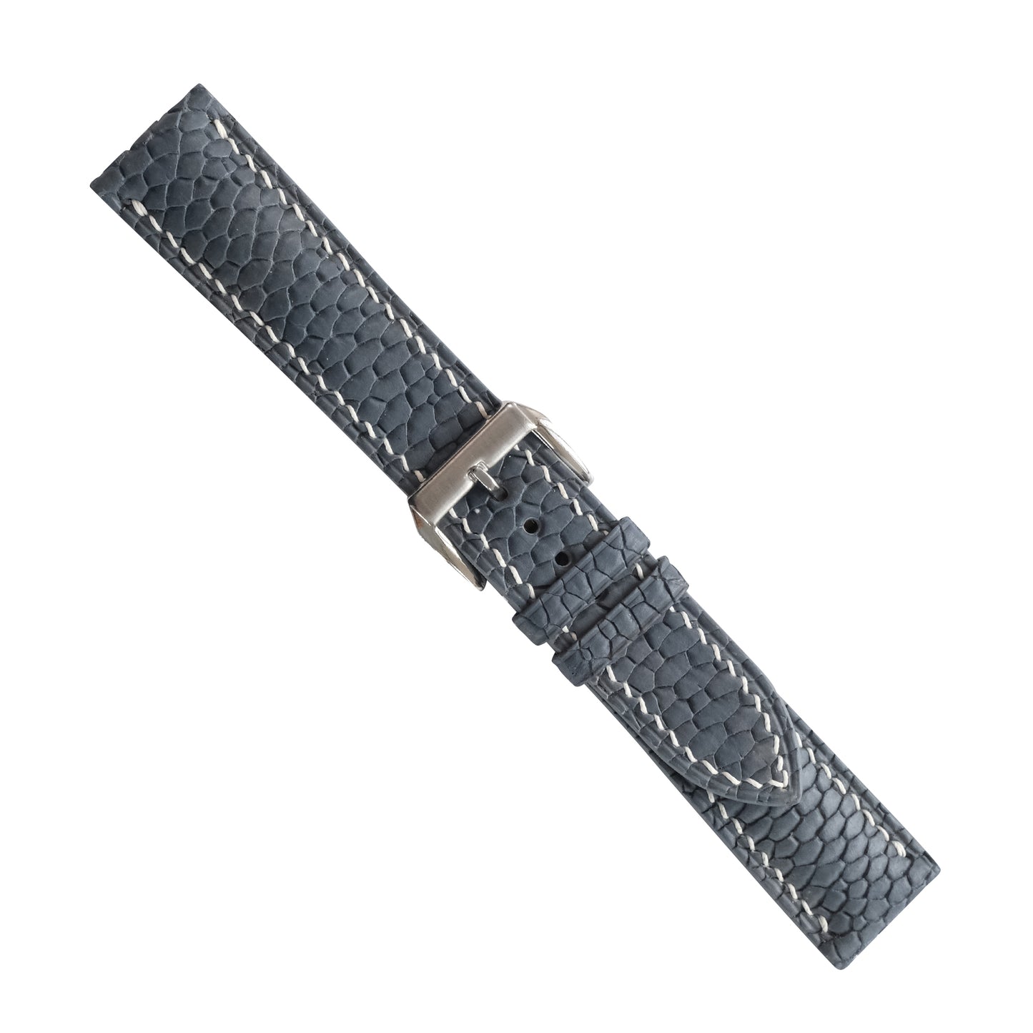 Storm Gray Beaver Tail Leather Watch Strap