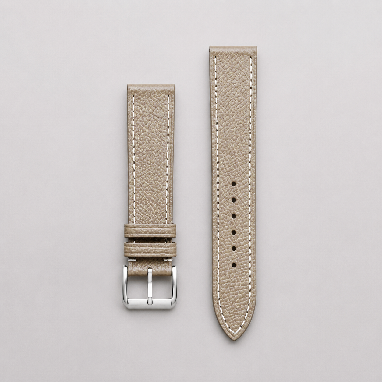 Taupe Epsom Leather Watch Strap