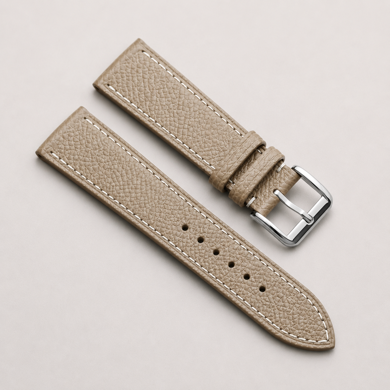 Taupe Epsom Leather Watch Strap