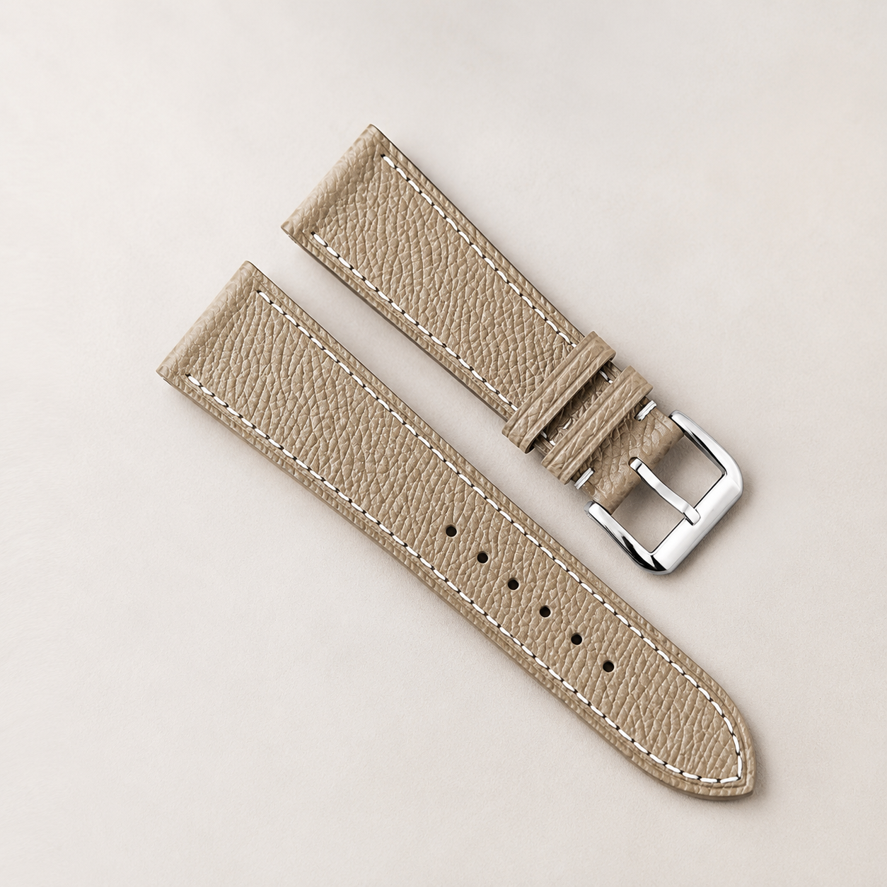 Taupe Epsom Leather Watch Strap
