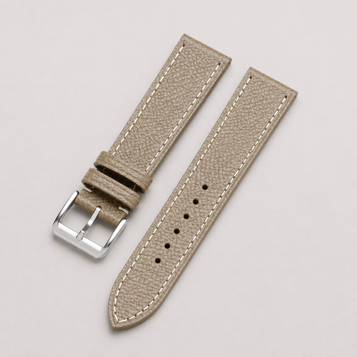 Taupe Epsom Leather Watch Strap