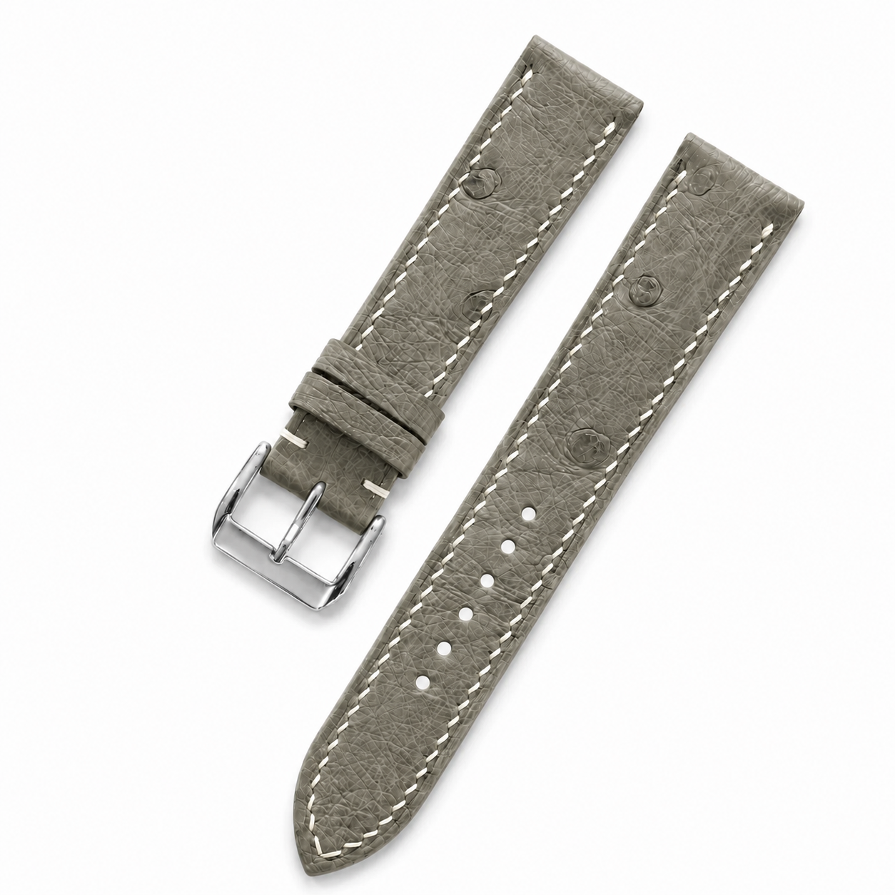 Taupe Ostrich Leather Watch Strap