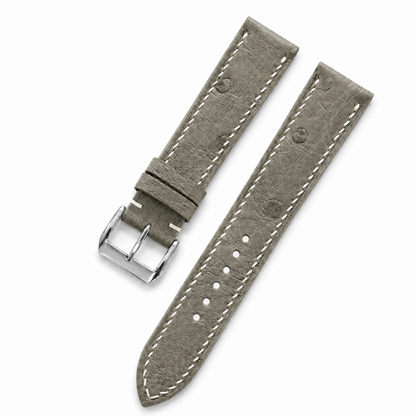 Taupe Ostrich Leather Watch Strap