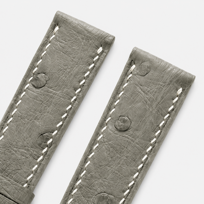 Taupe Ostrich Leather Watch Strap