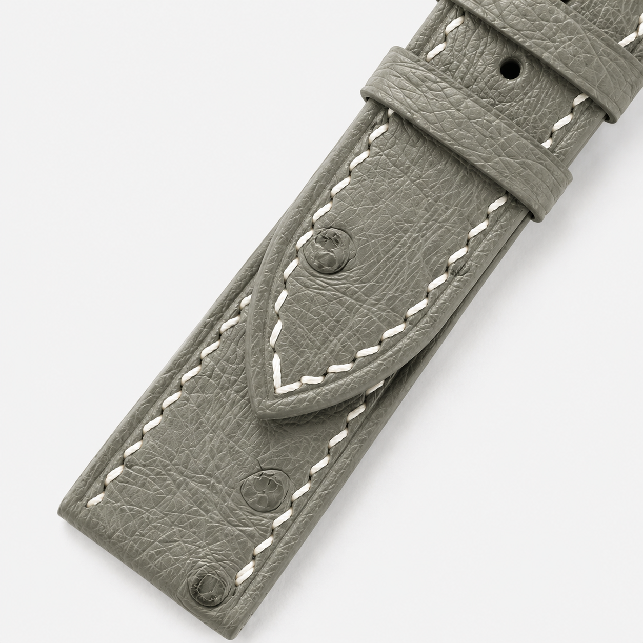 Taupe Ostrich Leather Watch Strap
