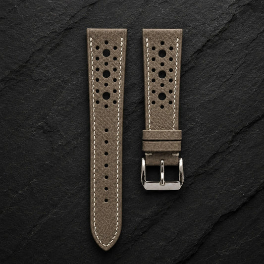 Taupe Rally Large Holes Epsom Leather Watch Strap - Photo 1