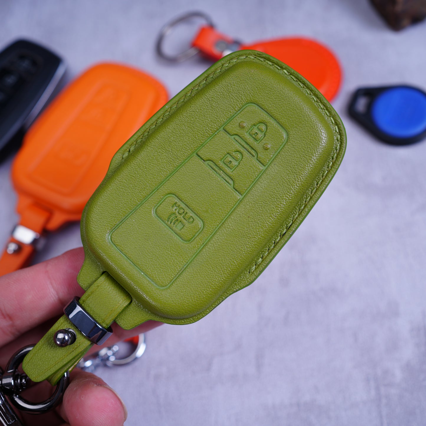 Toyota 4Runner leather key fob cover detail