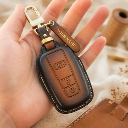 Toyota RAV4 Leather Key Fob Cover - Patina Brown