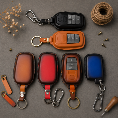 Custom Leather Key Fob Cover for Toyota Tacoma Tundra - View 4