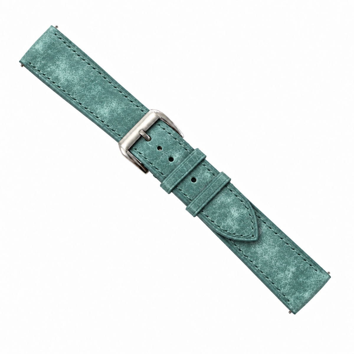 Turquoise Pueblo Leather Watch Strap - full strap with buckle and keeper