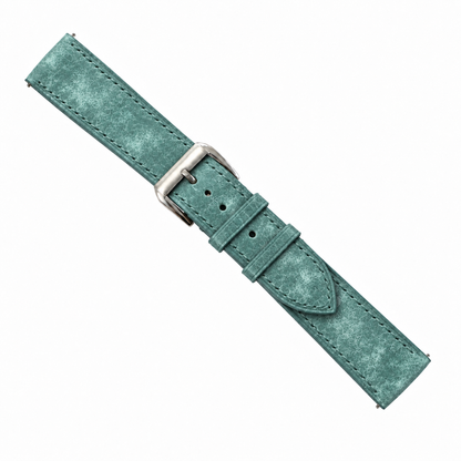 Turquoise Pueblo Leather Watch Strap - full strap with buckle and keeper