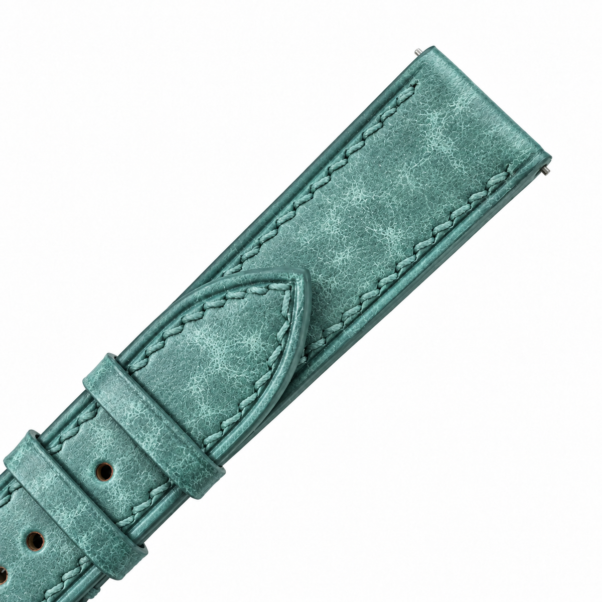 Turquoise Pueblo Leather Watch Strap - macro of the matte Pueblo leather texture