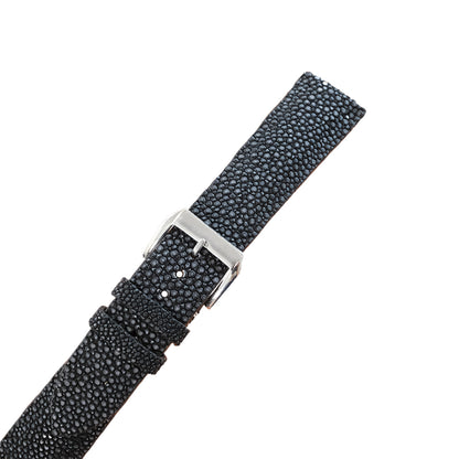 Vintage Black Stingray leather watch strap handmade